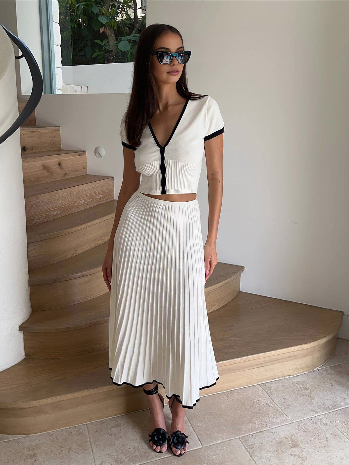 SoGlowUp™|Trim Skirt Set